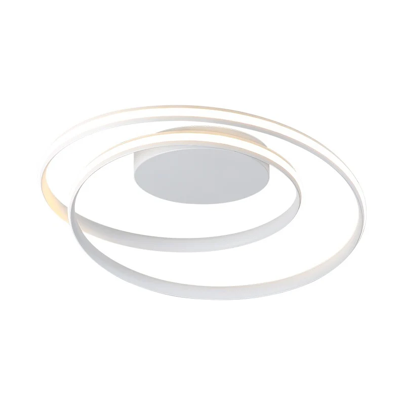 Loop Plafonnier Simple Acrylique LED Noir/Blanc 18"/23,5" Large Luminaire Encastré en Lumière Chaude/Blanche Clearhalo