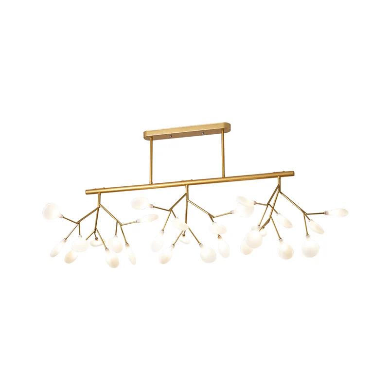Luminaire d'îlot linéaire en métal, lampe à suspension LED moderniste avec conception de ramification Clearhalo