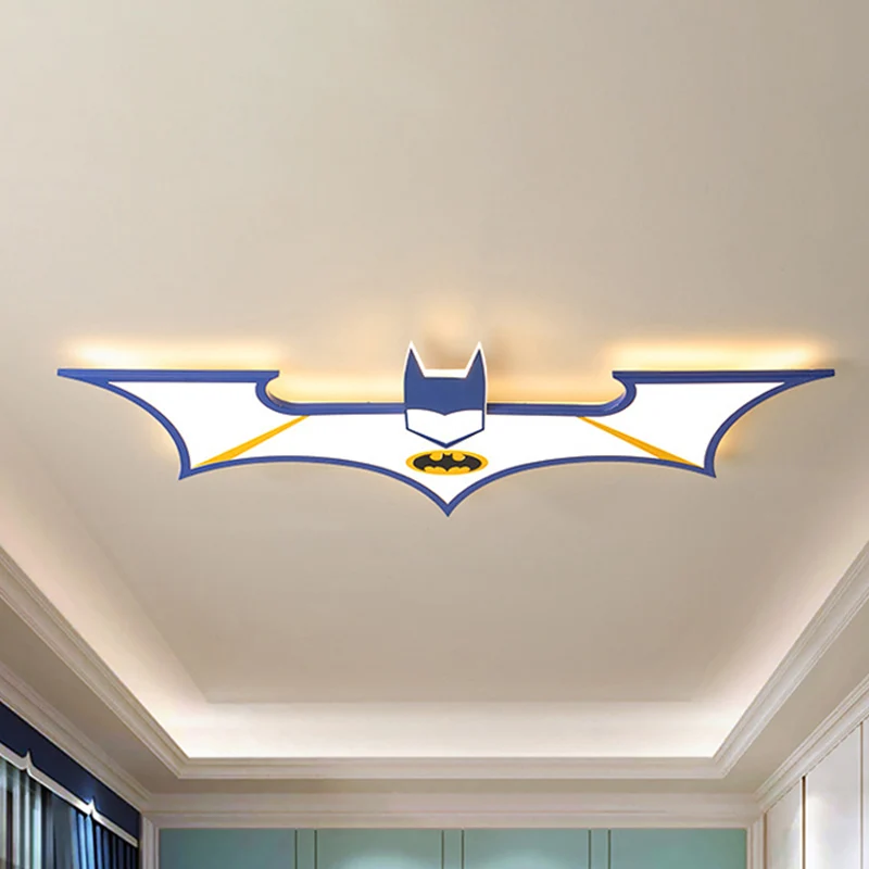 Luminaire encastré Batman noir/bleu pour enfants, lampe LED en acrylique pour chambre de garçons Clearhalo