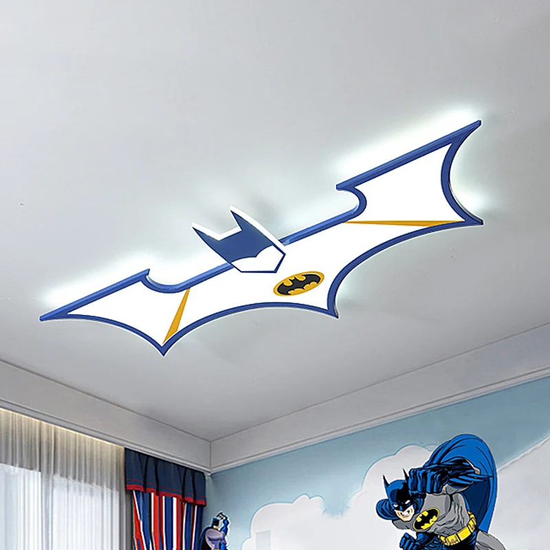 Luminaire encastré Batman noir/bleu pour enfants, lampe LED en acrylique pour chambre de garçons Clearhalo