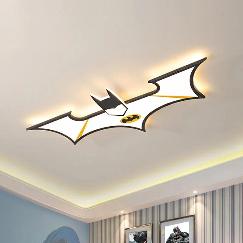 Luminaire encastré Batman noir/bleu pour enfants, lampe LED en acrylique pour chambre de garçons Clearhalo