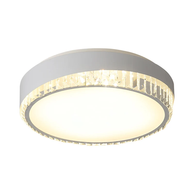 Luminaire encastré circulaire en acrylique Nordic 16,5"/20,5" W LED blanc avec déco en cristal clair, lumière chaude/blanc...