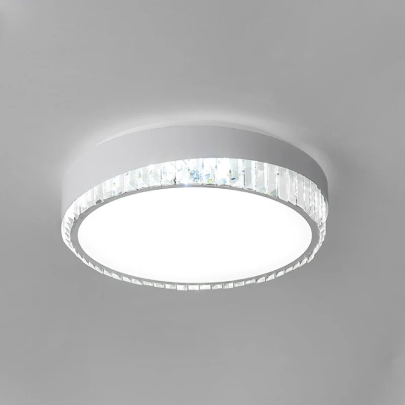 Luminaire encastré circulaire en acrylique Nordic 16,5"/20,5" W LED blanc avec déco en cristal clair, lumière chaude/blanc...