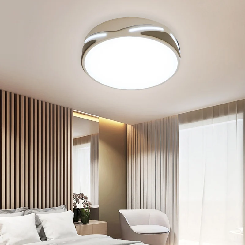 Luminaire encastré LED de 18.5 "/21.5" de large, plafonnier blanc moderne avec abat-jour rond en métal, lumière chaude/bla...