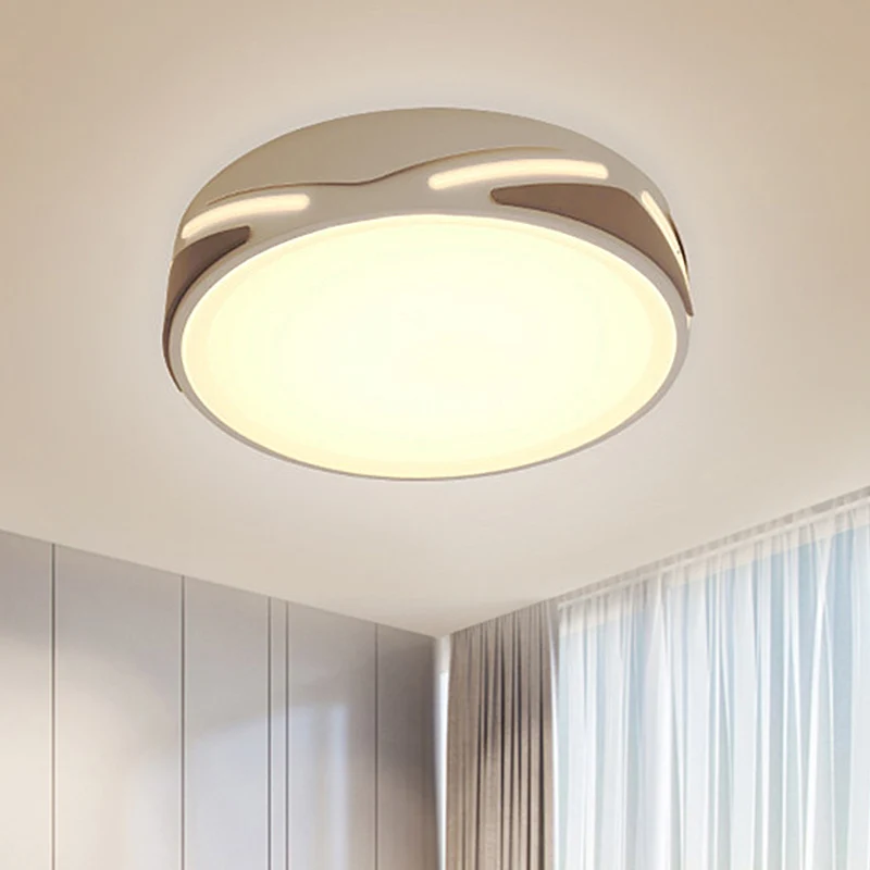 Luminaire encastré LED de 18.5 "/21.5" de large, plafonnier blanc moderne avec abat-jour rond en métal, lumière chaude/bla...
