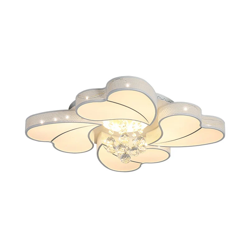 Luminaire encastré à LED en forme de fleur 20,5"/24,5"/28,5" W Éclairage encastré simple en cristal blanc pour le salon en...