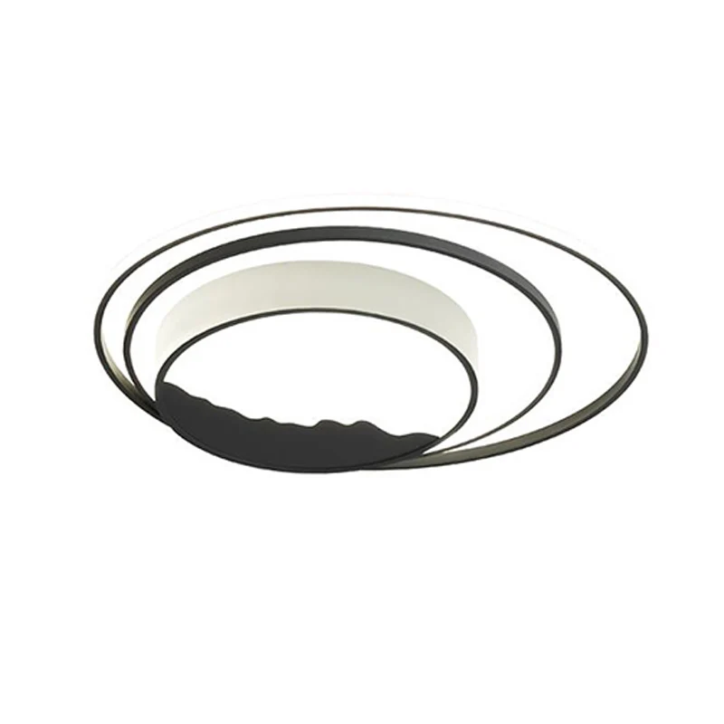 Luminaire encastré de plafond à anneau circulaire de style contemporain en acrylique LED pour chambre à coucher en gris Cl...