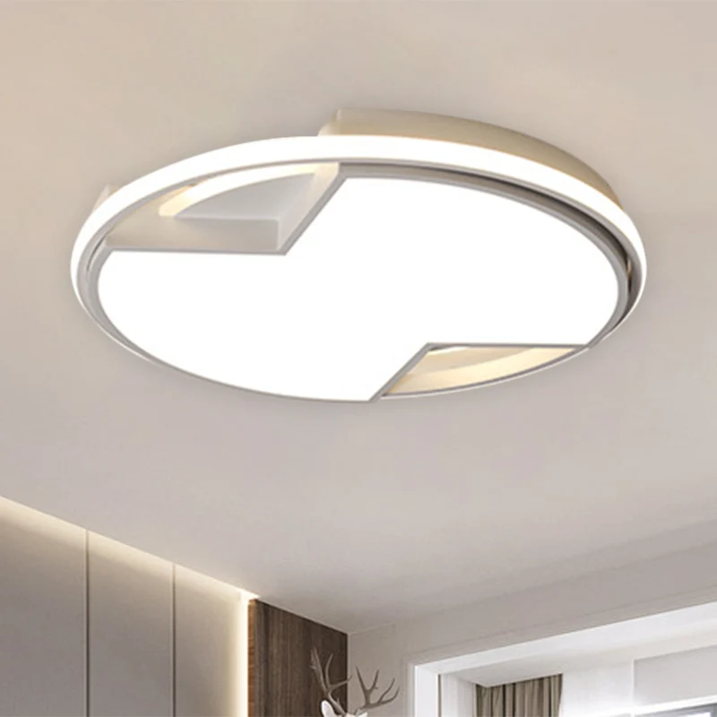 Luminaire encastré rond blanc de 16,5 "/ 20,5" W, plafond métallique moderne à LED affleurant en blanc/lumière chaude pour...