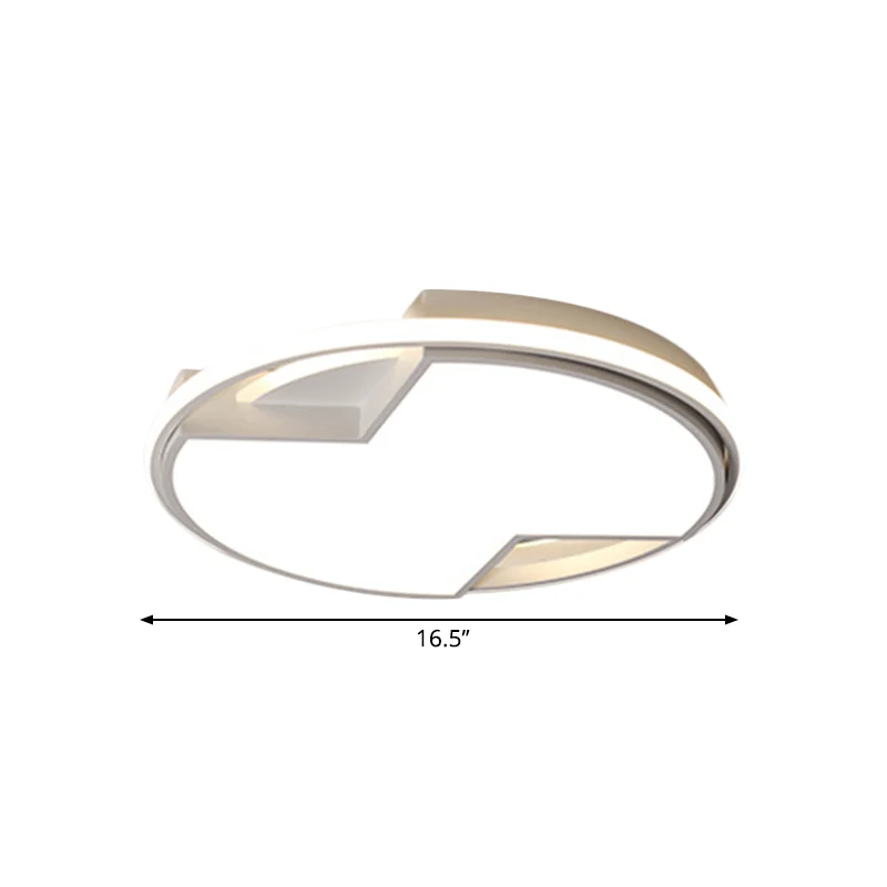 Luminaire encastré rond blanc de 16,5 "/ 20,5" W, plafond métallique moderne à LED affleurant en blanc/lumière chaude pour...