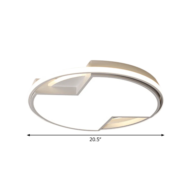 Luminaire encastré rond blanc de 16,5 "/ 20,5" W, plafond métallique moderne à LED affleurant en blanc/lumière chaude pour...