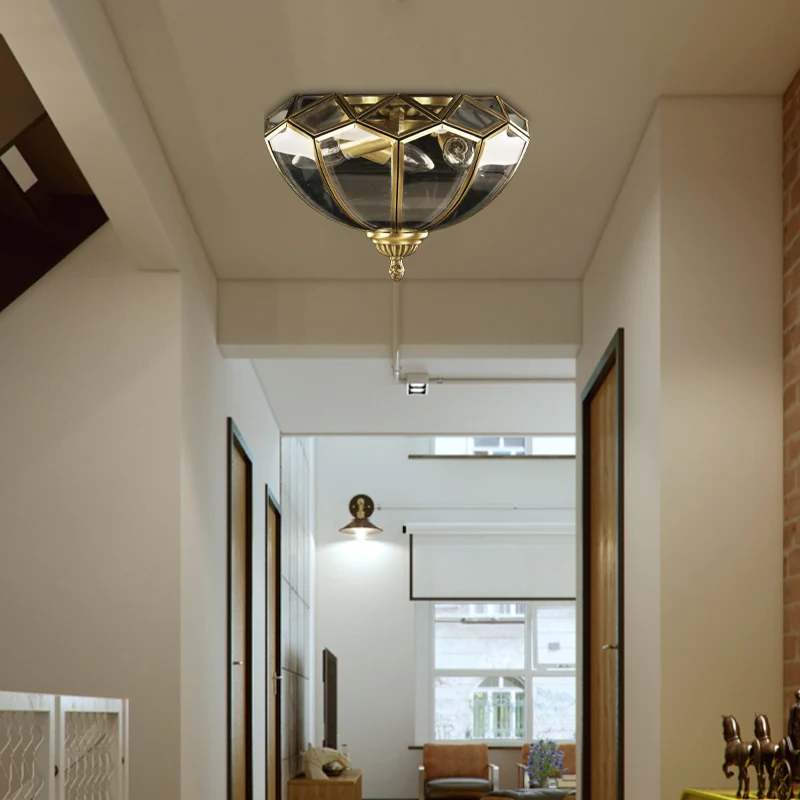 Luminaire encastré en verre biseauté transparent en forme de panier, éclairage de plafond traditionnel à 3 lumières Clearhalo