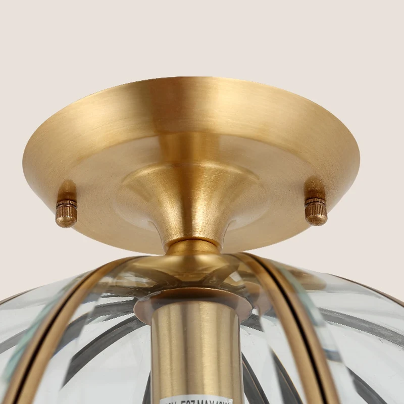 Luminaire en laiton biseauté près du plafond, luminaire traditionnel monté au plafond pour allée en verre Clearhalo