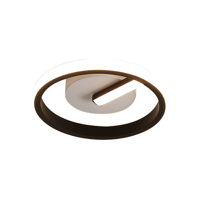 Luminaire LED pour allée proche du plafond, plafonnier noir minimaliste avec abat-jour circulaire en métal Clearhalo
