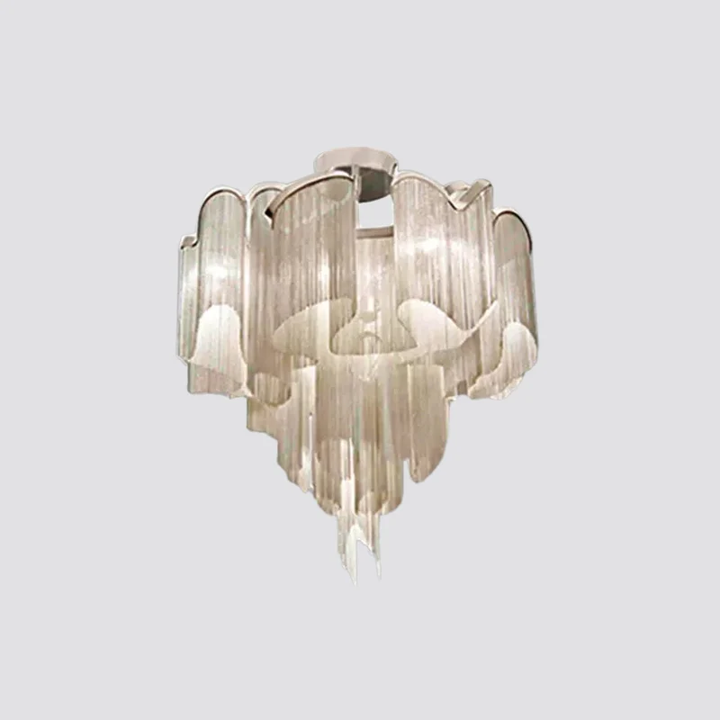 Luminaire de plafond contemporain en aluminium semi-affleurant à LED pour salon tordu Clearhalo