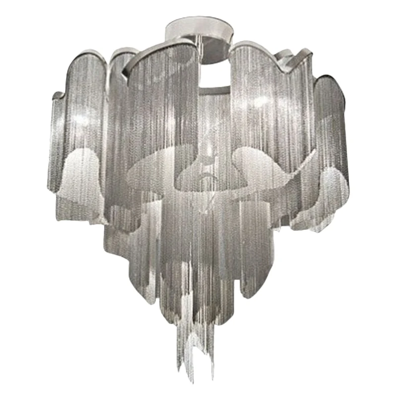 Luminaire de plafond contemporain en aluminium semi-affleurant à LED pour salon tordu Clearhalo