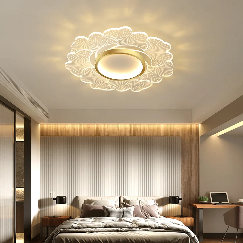 Luminaire de plafond en forme de fleur en acrylique, montage encastré à LED de Style moderne pour chambre à coucher Clearhalo