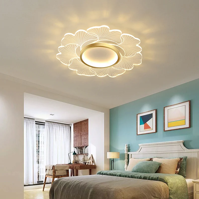 Luminaire de plafond en forme de fleur en acrylique, montage encastré à LED de Style moderne pour chambre à coucher Clearhalo
