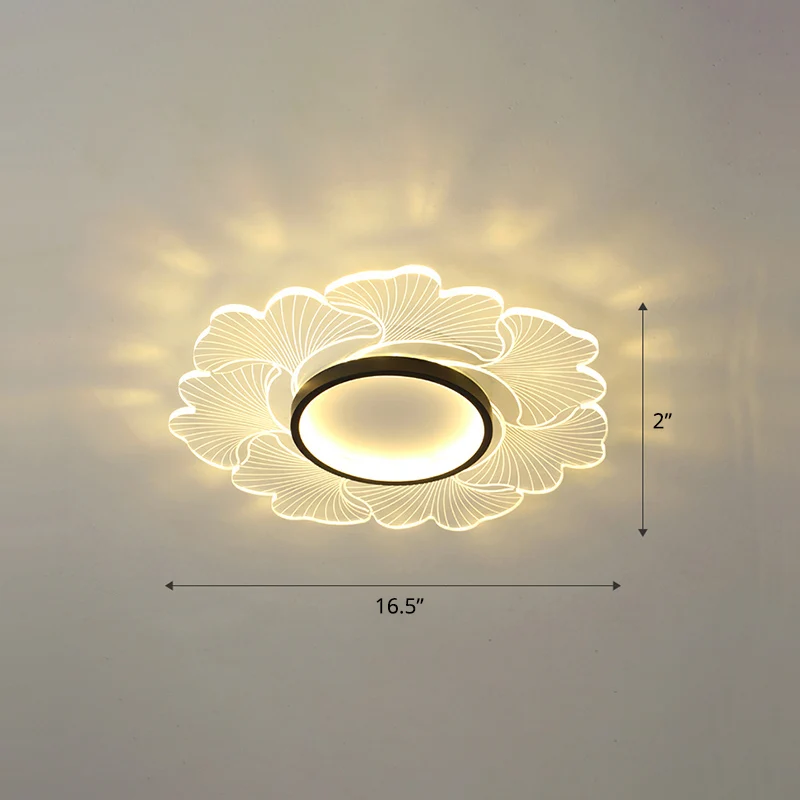 Luminaire de plafond en forme de fleur en acrylique, montage encastré à LED de Style moderne pour chambre à coucher Clearhalo