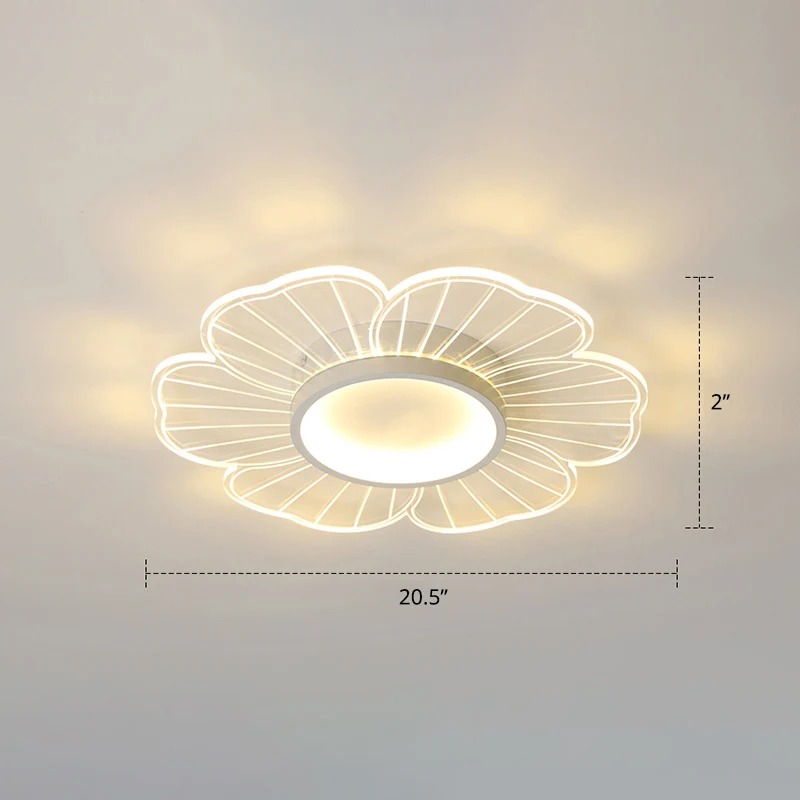 Luminaire de plafond en forme de fleur en acrylique, montage encastré à LED de Style moderne pour chambre à coucher Clearhalo