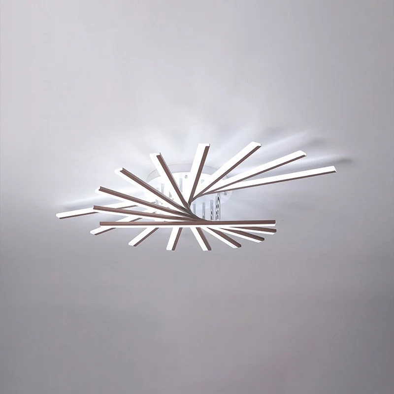 Luminaire de plafond moderne en acrylique semi-affleurant à LED en forme d'éventail pour salon Clearhalo