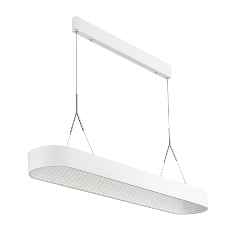 Luminaire suspendu elliptique nordique en métal blanc/gris, plafonnier suspendu pour salle à manger, 33.5 "/47" de large C...