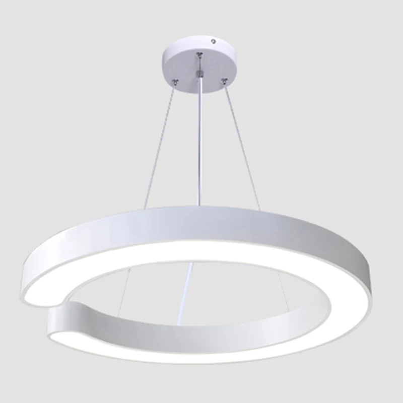 Luminaire suspendu en métal en forme de C, lampe de plafond LED minimaliste pour le bureau Clearhalo