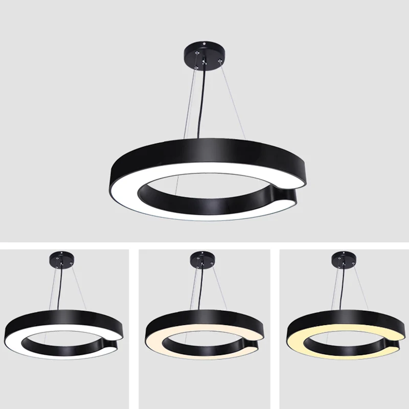 Luminaire suspendu en métal en forme de C, lampe de plafond LED minimaliste pour le bureau Clearhalo