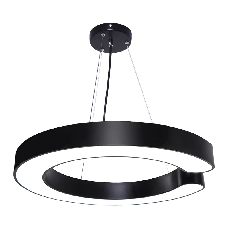 Luminaire suspendu en métal en forme de C, lampe de plafond LED minimaliste pour le bureau Clearhalo