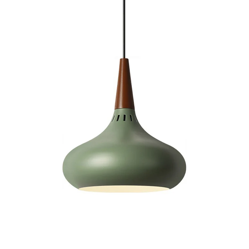 Luminaire suspendu oignon Macaron en aluminium, plafonnier suspendu simple vert/blanc/or avec prise ventilée Clearhalo