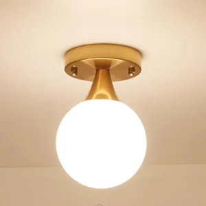 Luminaires semi-affleurants à billes plafonnier contemporain en verre de lait pour couloir Clearhalo