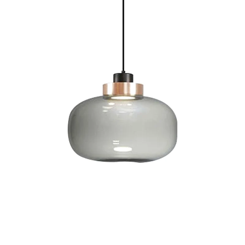 1 lumière Mason Jar suspension moderne en verre soufflé à la main abat-jour lampe suspendue Clearhalo
