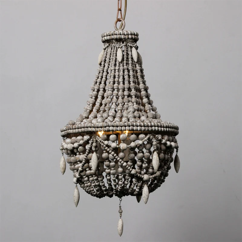 Lustre à abat-jour en bois avec 3 lumières, luminaire décoratif d'intérieur, idéal pour un salon ou un salon Clearhalo
