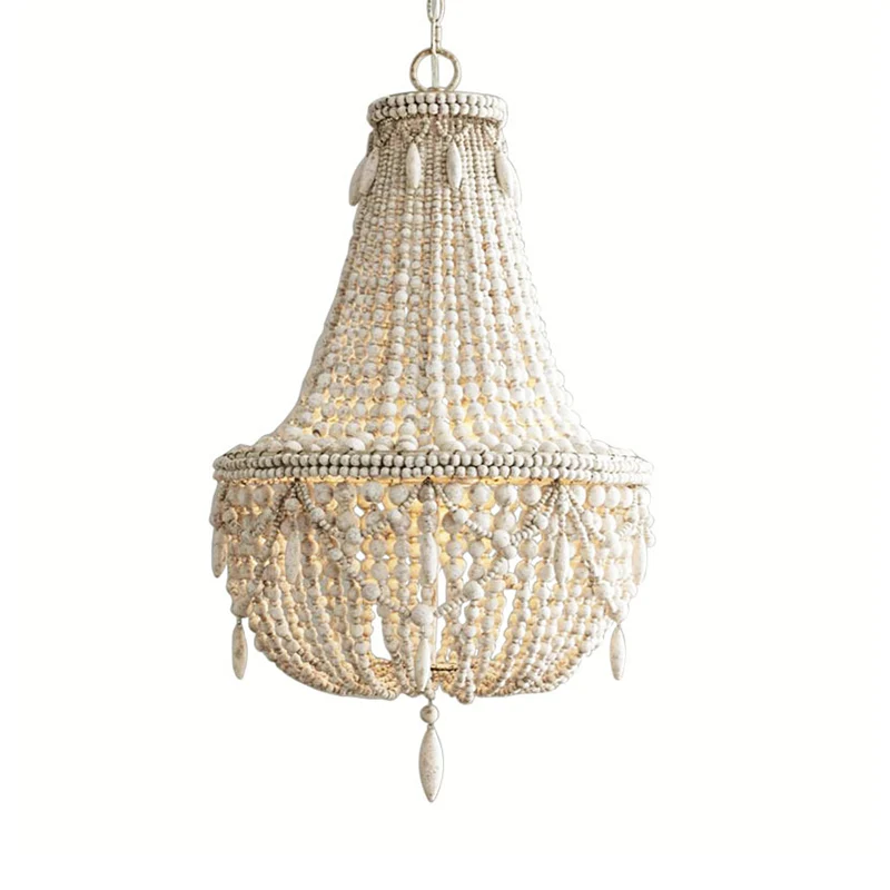 Lustre à abat-jour en bois avec 3 lumières, luminaire décoratif d'intérieur, idéal pour un salon ou un salon Clearhalo
