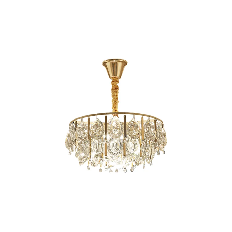 Lustre conique en cristal modernisme, 3/4 lumières, kit de suspension doré avec design à plusieurs niveaux, 16"/19,5" de l...