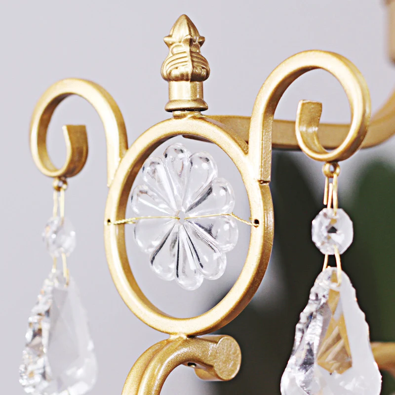 Lustre en cristal clair moderne, luminaire suspendu à 2 ampoules, abat-jour en forme de cloche en or pour salle à manger C...