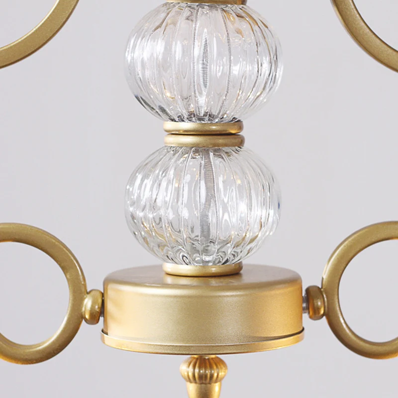 Lustre en cristal clair moderne, luminaire suspendu à 2 ampoules, abat-jour en forme de cloche en or pour salle à manger C...