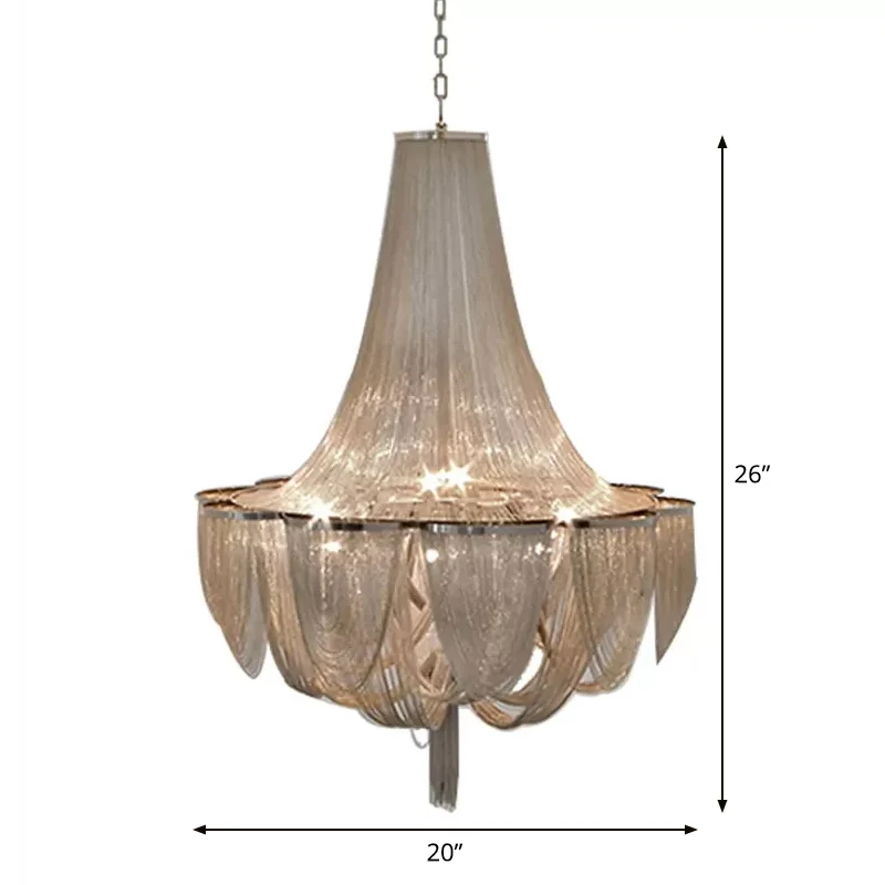 Lustre drapé luminaire moderne en aluminium salon luminaire suspendu LED Clearhalo