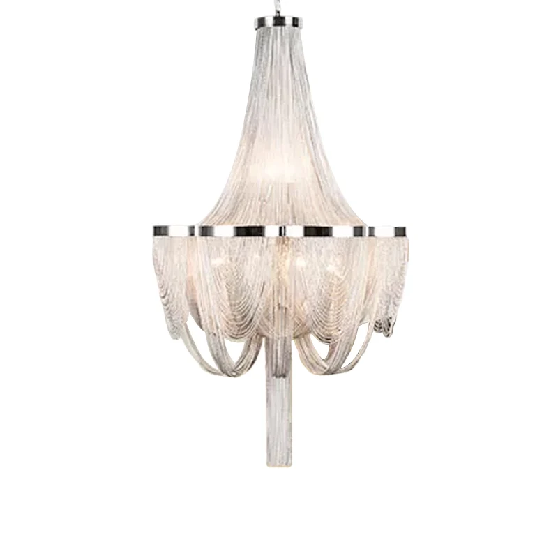 Lustre drapé luminaire moderne en aluminium salon luminaire suspendu LED Clearhalo