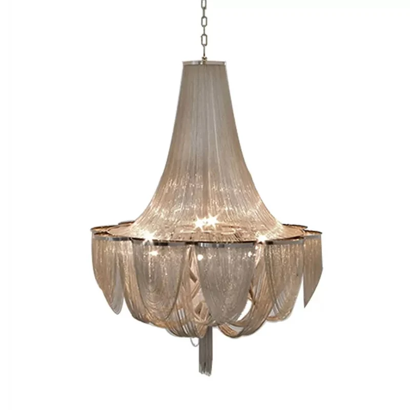 Lustre drapé luminaire moderne en aluminium salon luminaire suspendu LED Clearhalo