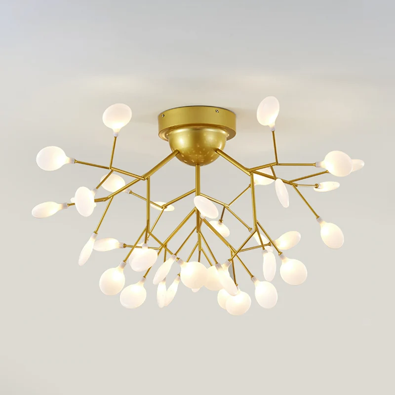 Lustre à montage encastré pour chambre à coucher, luminaire semi-encastré à LED minimaliste métallique Clearhalo