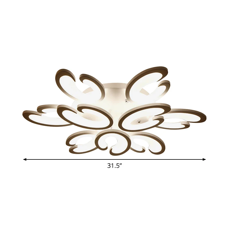 Lustre semi-encastré en forme de pétale de Style moderne, en acrylique, à 6/9/15 ampoules, luminaire de plafond pour salon...