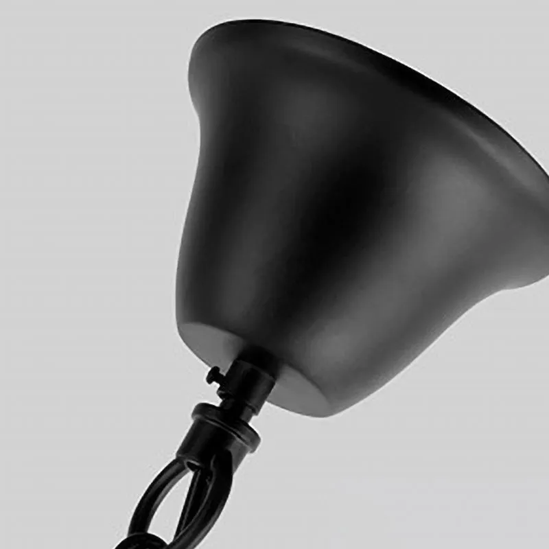 Lustre suspendu en métal à bras enroulé Tradition, 8 ampoules, luminaire suspendu en noir Clearhalo