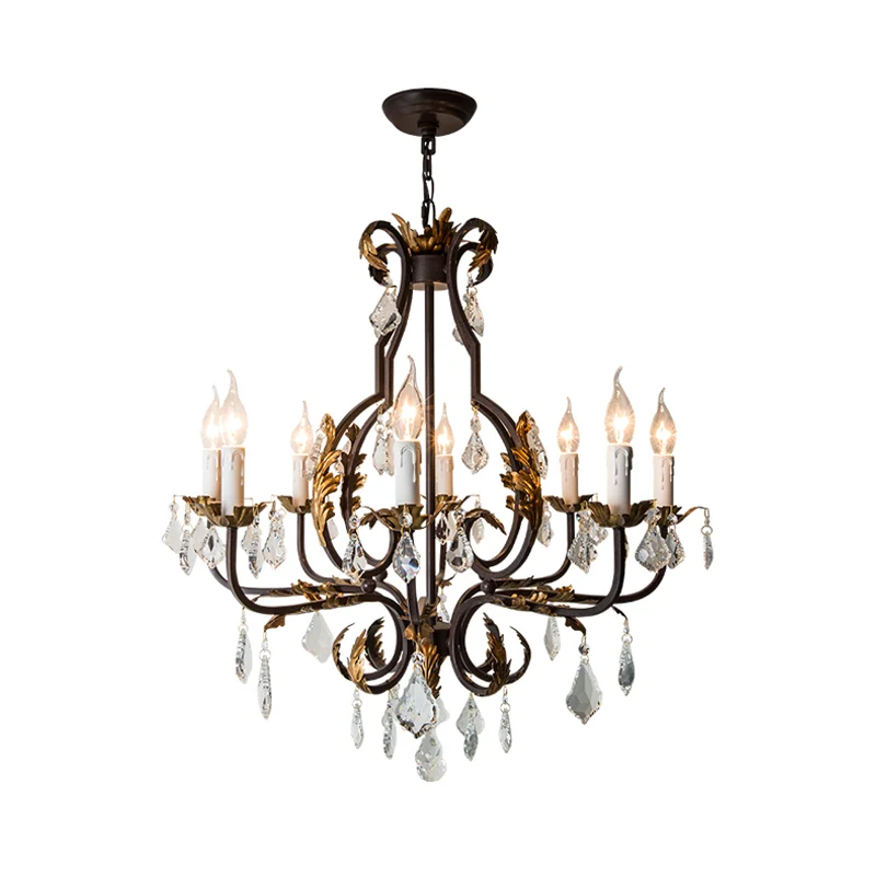 Lustre suspendu Spur en cristal traditionnel, 6/8 ampoules, plafonnier suspendu, bronzage profond Clearhalo