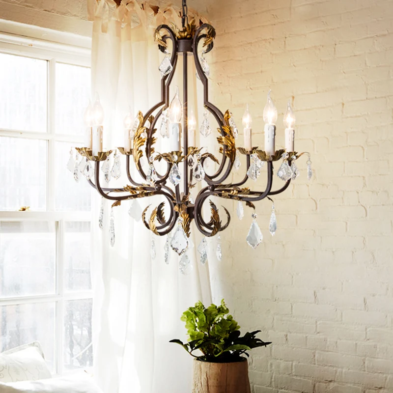 Lustre suspendu Spur en cristal traditionnel, 6/8 ampoules, plafonnier suspendu, bronzage profond Clearhalo