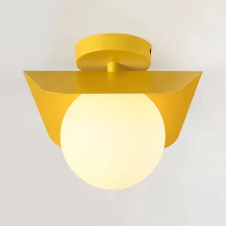 Macaron Loft Orb Shade Plafonnier en verre dépoli à 1 ampoule pour couloir Clearhalo