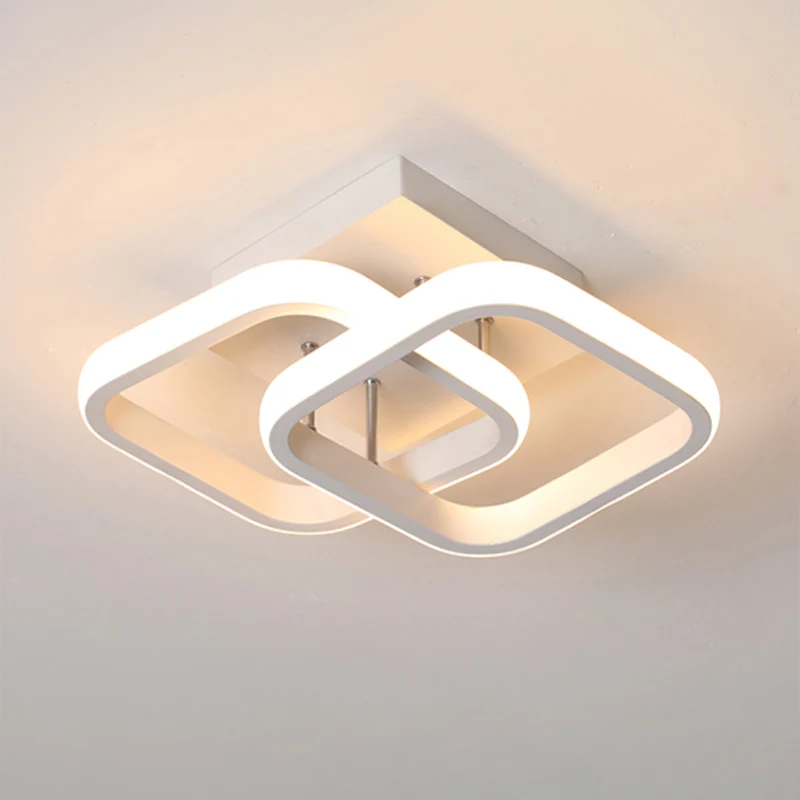 Montage semi-encastré du couloir LED en aluminium léger monté au plafond géométrique minimaliste Clearhalo