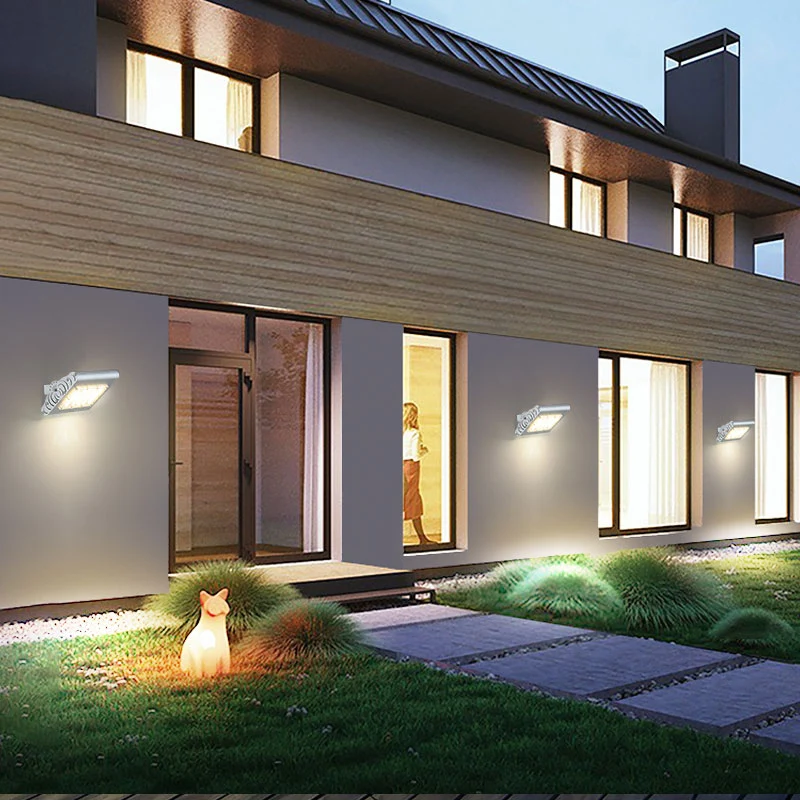 Panneau LED spot applique murale simplicité aluminium cour applique murale éclairage en argent Clearhalo