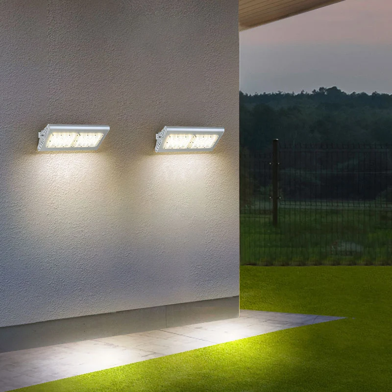 Panneau LED spot applique murale simplicité aluminium cour applique murale éclairage en argent Clearhalo