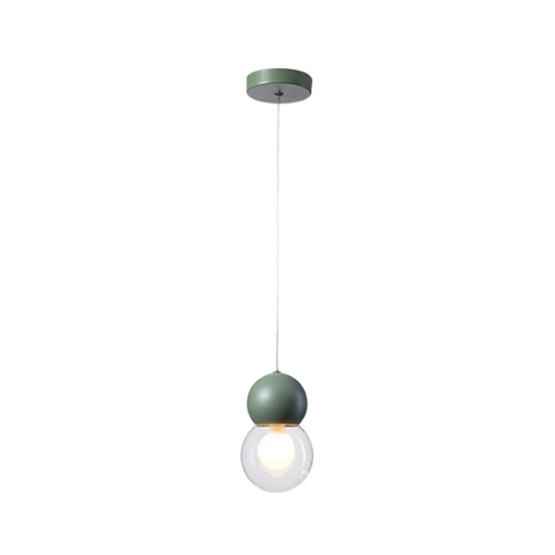 Pendule de chevet pour enfants en forme de gourde, verre laiteux, 1 tête, pendentif de plafond macaron en rose/jaune/bleu...