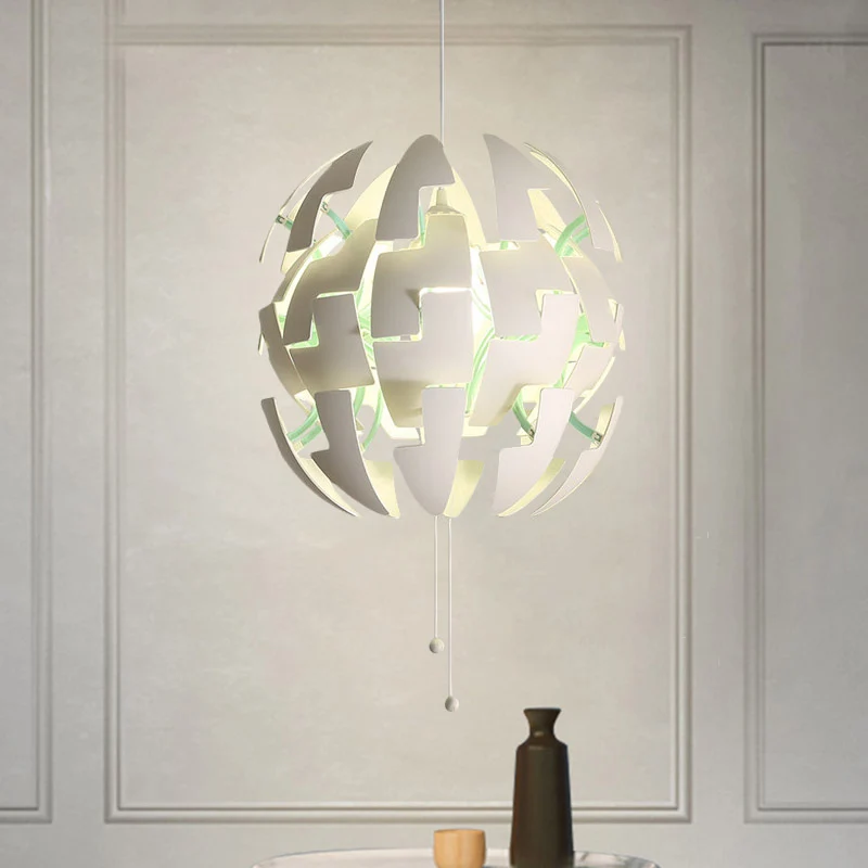 Pendule en forme de fleur en acrylique, plafonnier moderniste à 1 ampoule, blanc, avec chaîne de traction Clearhalo